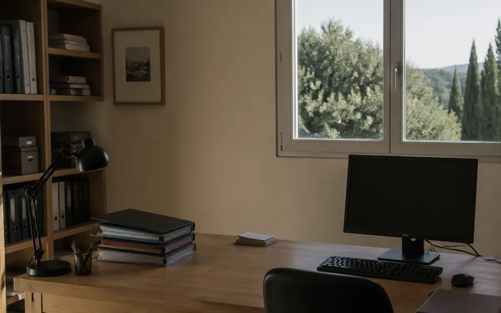 Bureau installé dans une pièce de maison à Fuveau