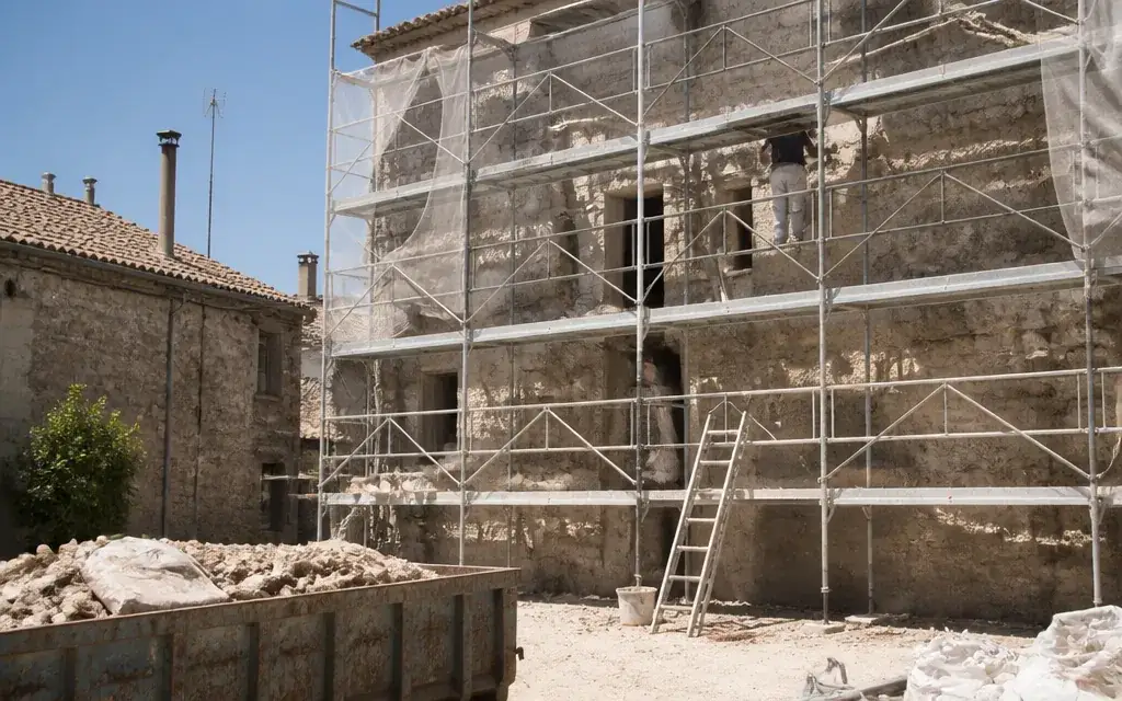Chantier de rénovation d’une bâtisse ancienne à Roquevaire